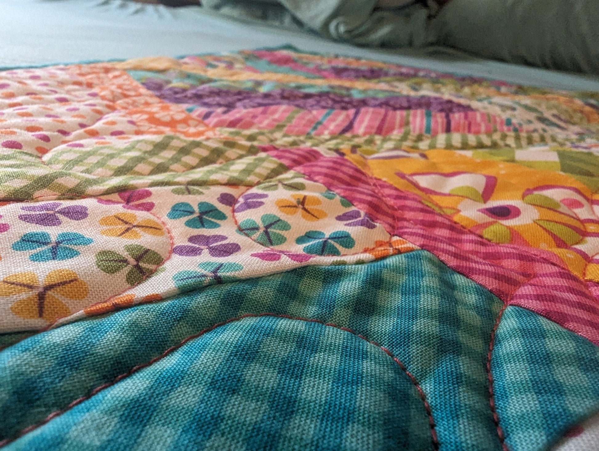 Stroller Quilt - Rainbow Ribbons - Quilt Colors